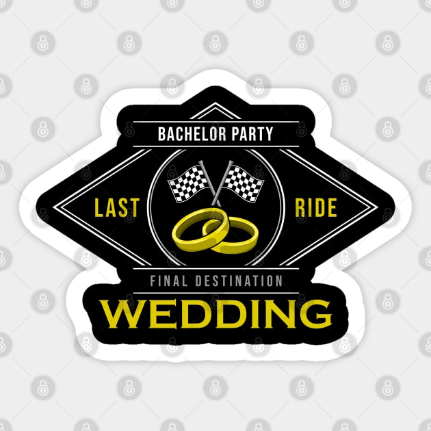 Bachelor party with Wedding ring for Wedding Sticker by Markus Schnabel
